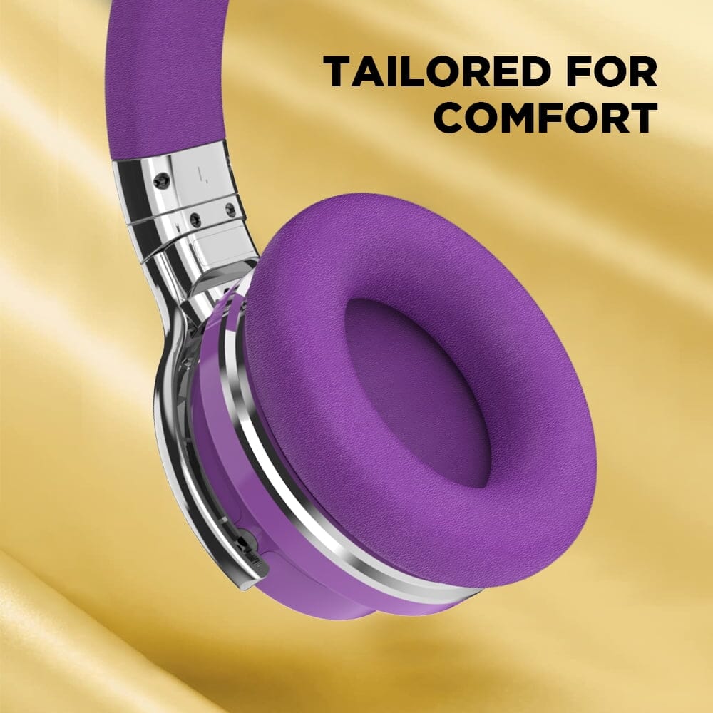 Active Noise Cancelling Headphones, Wireless Over Ear Bluetooth Headphones, 30H Playtime, Hi-Res Audio, Deep Bass, for Travel, Home Office Cowinaudio 