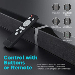 Bluetooth Sound bar for TV, 50W Sound Bar with 4 Drivers and Remote Control, Home Audio TV Speakers Sound Bar with Arc/Optical/AUX Connect Cowinaudio 