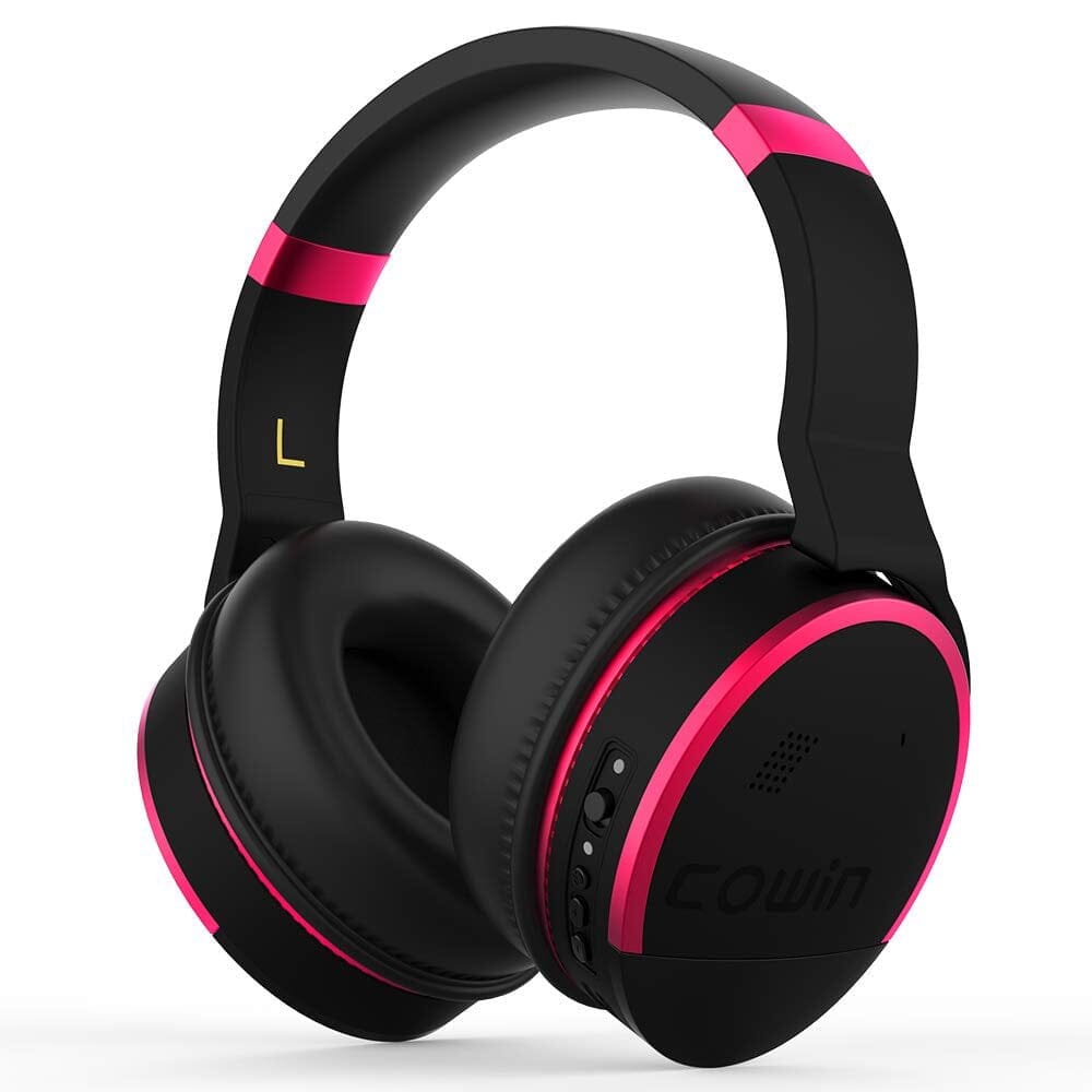 COWIN E8 [Upgraded] Active Noise Cancelling Bluetooth Headphones with Microphone Hi-Fi Deep Bass Wireless Headphones Over Ear 20 Hour Playtime for Travel/Work/TV/Computer/Phone - Rose Cowinaudio 