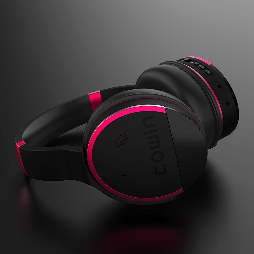 COWIN E8 [Upgraded] Active Noise Cancelling Bluetooth Headphones with Microphone Hi-Fi Deep Bass Wireless Headphones Over Ear 20 Hour Playtime for Travel/Work/TV/Computer/Phone - Rose Cowinaudio 