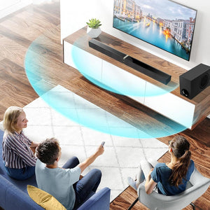 Cowin sound bar for smart TV, 120W sound bar with subwoofer, bluetooth 5.0 soundbar and deep bass, 2 in 1 separable bluetooth soundbar home theater speaker Cowinaudio 