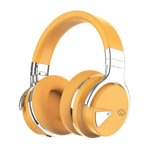 E7 Active Noise Cancelling Bluetooth Over-ear Headphones, Yellow Cowinaudio 