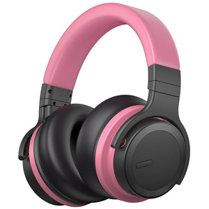E7 Active Noise Cancelling Headphones Wireless 5.0 Bluetooth Headphones with Rich Bass Headphone cowinaudio Pink 