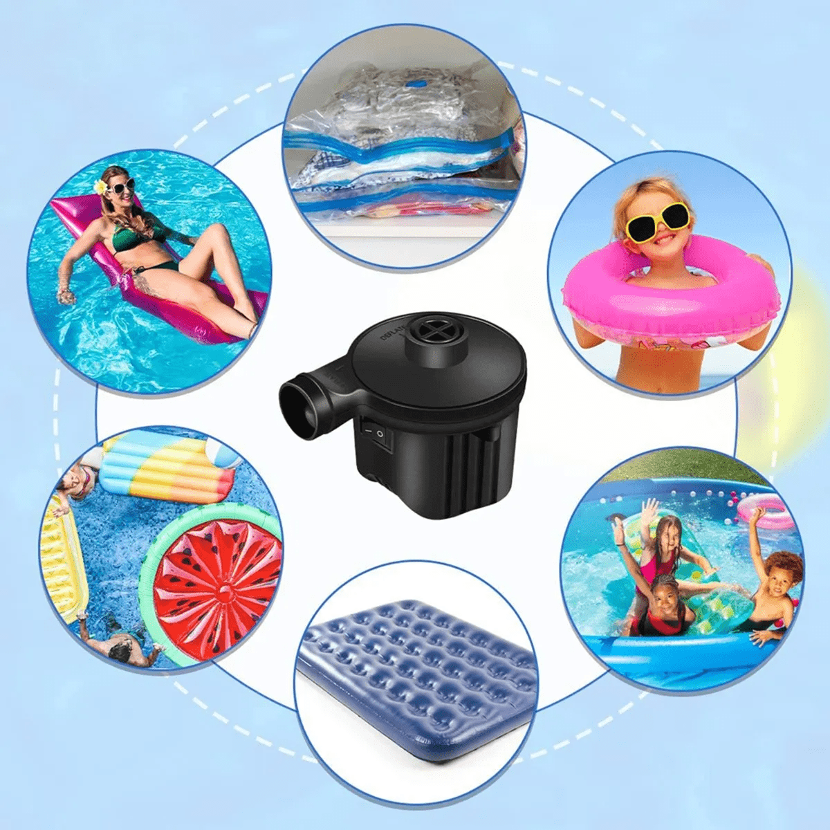 Electric Inflator for Inflatable Mattresses and Pools Cowinaudio