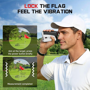 Golf Rangefinder with Slope, 1500 Yards Laser Range Finder, 7X Magnification, with Flagpole Lock Vibration Cowinaudio 