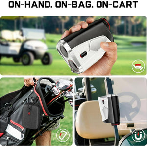 Golf Rangefinder with Slope, 1500 Yards Laser Range Finder, 7X Magnification, with Flagpole Lock Vibration Cowinaudio 