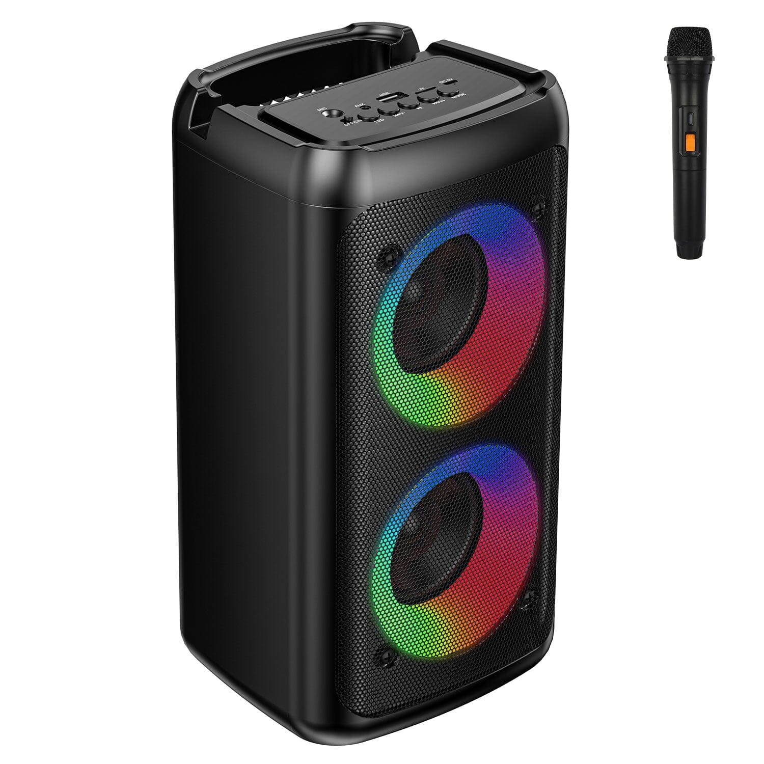 Karaoke Machine for Adults, Portable Wireless Speaker with 1 wired Microphones, Outdoor, Supports USB/TF/AUX, Ideal Gifts for Family, Music Lover Cowinaudio 