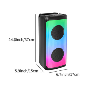 Karaoke Machine, Portable Bluetooth Karaoke Speaker with 1 Wired Microphones for Adults Kids with LED Lights, Supports AUX/USB/TF for Home Party Cowinaudio 