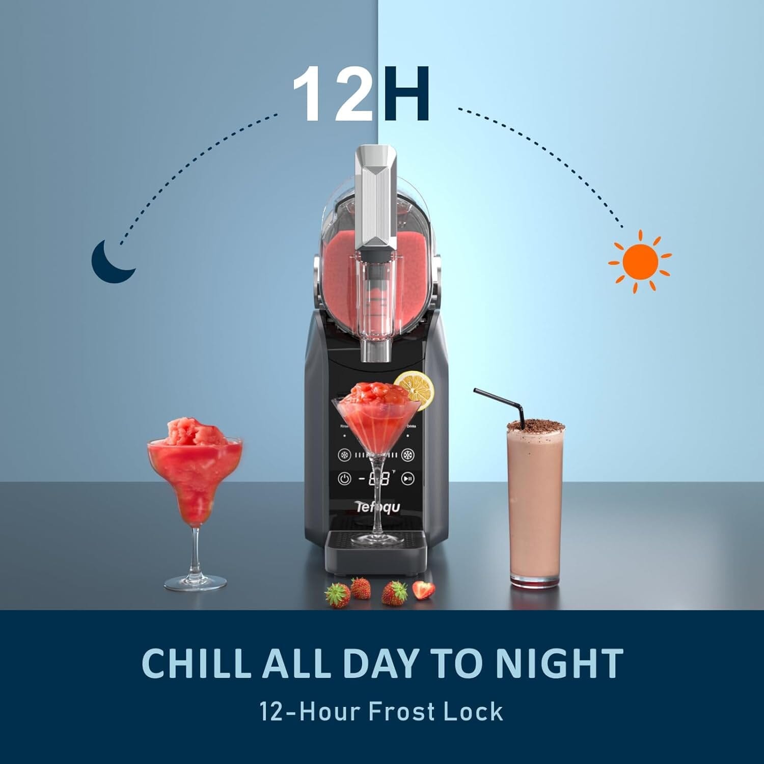 Slushie Machine, Frozen Drink Maker with 7 Preset Programs Cowinaudio 