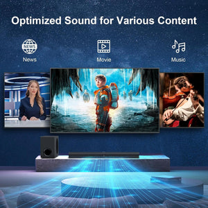 Sound Bar for Smart TV, 120W Sound Bar with Subwoofer, 5.0 Bluetooth Soundbar for TV with Deep Bass & Volume Boost & 3 Equalizer Modes, ARC/Opt/AUX, 2 in 1 Detachable TV Sound Bar, Black Cowinaudio 