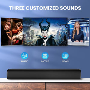 Sound Bar, Sound Bars for Smart TV Bluetooth 5.0 Soundbar 50W 17Inch Small Soundbars with ARC/Optical/AUX Connection, Soundbar Surround Sound Bars for Home Theater Audio Cowinaudio 
