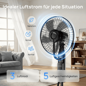 Standventilator mit Wasserkühlung, 2026 Upgrade 4L Wassertank Sprühnebel Ventilator, 7,5H Timer, 5 Geschw&3 Modi, Bodenventilator mit Fernbedienung,für Zuhause, Schlafzimmer, Büro, Terrasse Cowinaudio 