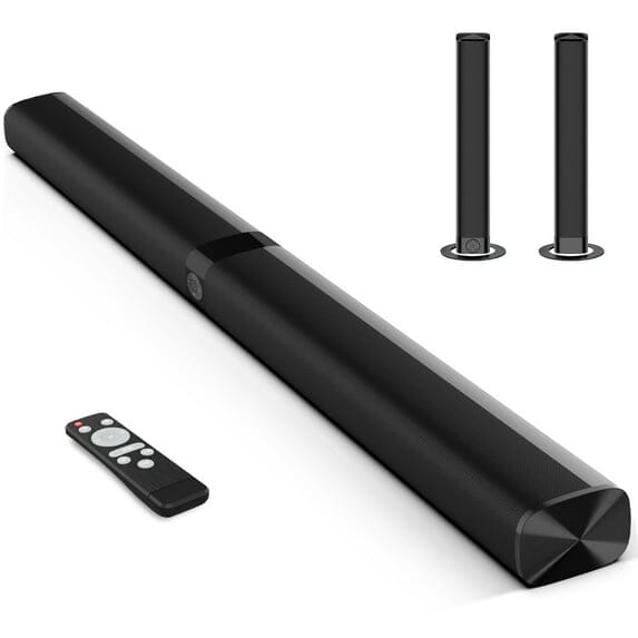TV Sound Bar, 31-inch Split Soundbar Wired and Wireless Bluetooth 5.0 Soundbar Speaker Home Theater System with HDMI, Optical, RCA, Aux Connection Remote Contro Cowinaudio 