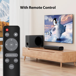 Upgraded Bluetooth Sound Bar for TV with Subwoofer, Deep Bass, ARC/Optical/AUX/Bluetooth Connect, Surround Sound System for PC/Gaming/Projectors/Gift Cowinaudio 