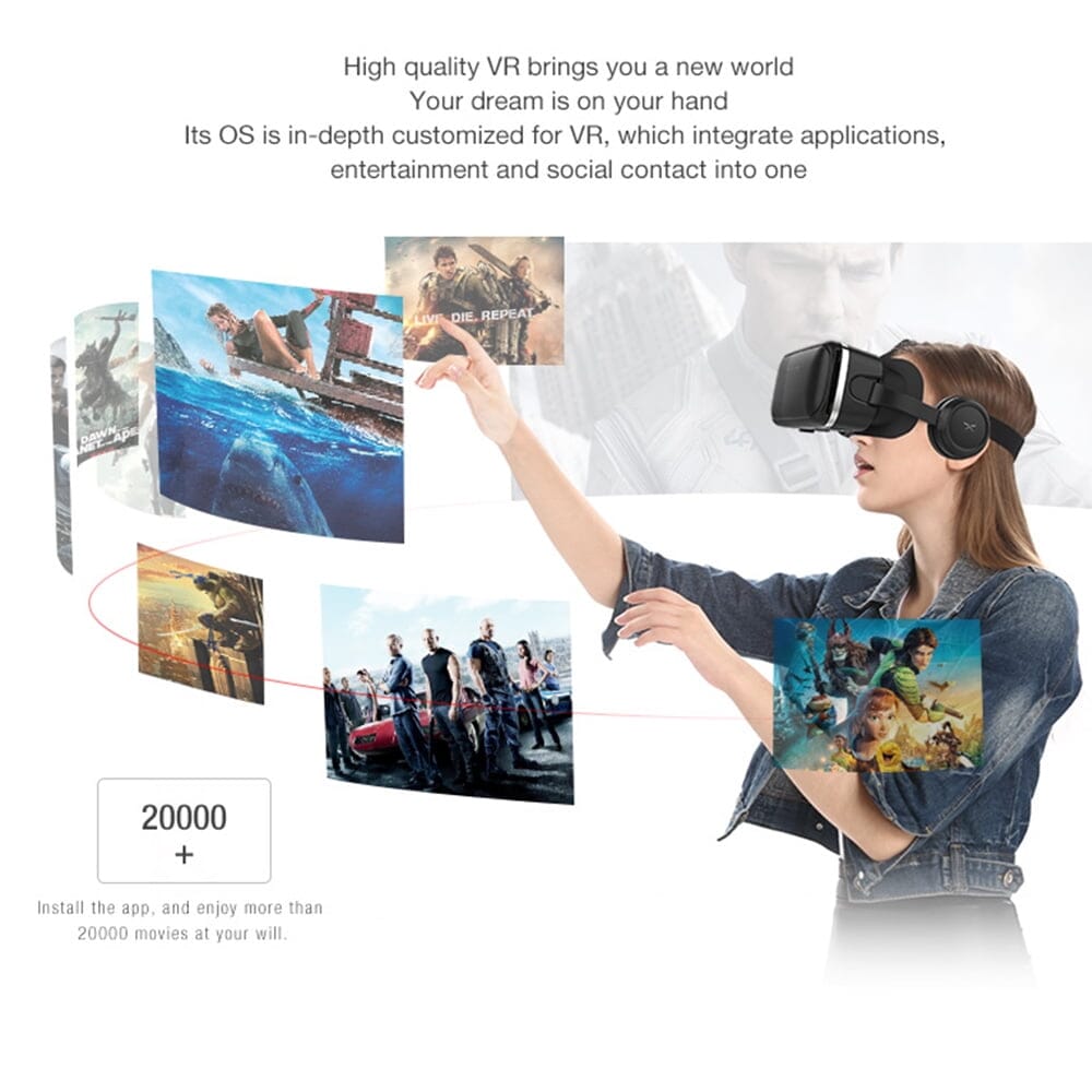 android 3d goggles VR Headset 3D Glasses Virtual Reality Headset for VR Games & 3D Movies