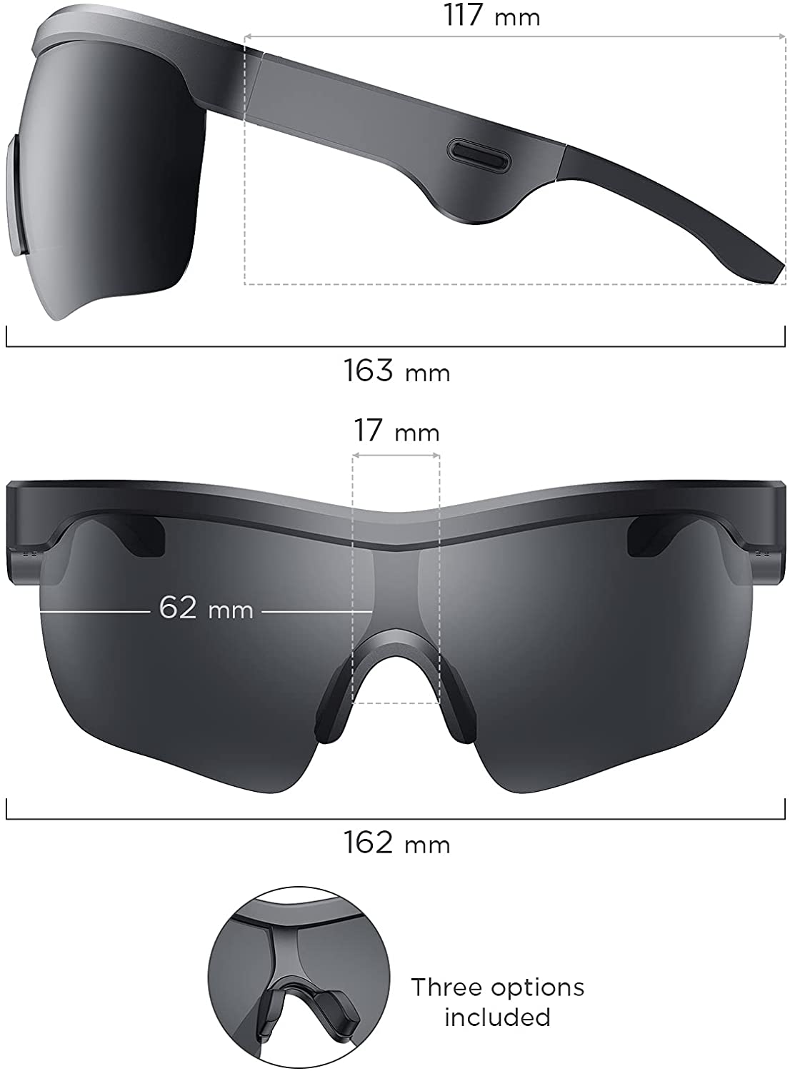 Cowin Sound Shades Smart Audio Sports Sunglasses, Black - Cowinaudio