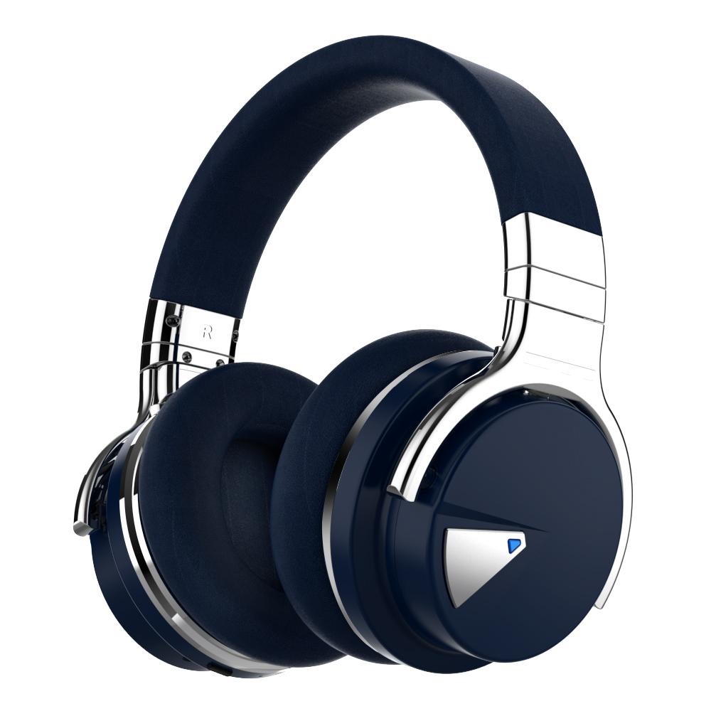 Cowin E7 | Active Noise Cancelling Headphones Bluetooth Headphones with Mic Deep Bass Wireless Headphones Over Ear, Protein Earpads, Nightblue