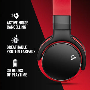 E7 Basic C Active Noise Cancelling Headphones Bluetooth Headphones Wireless Headphones, Red Headphone Cowinaudio 